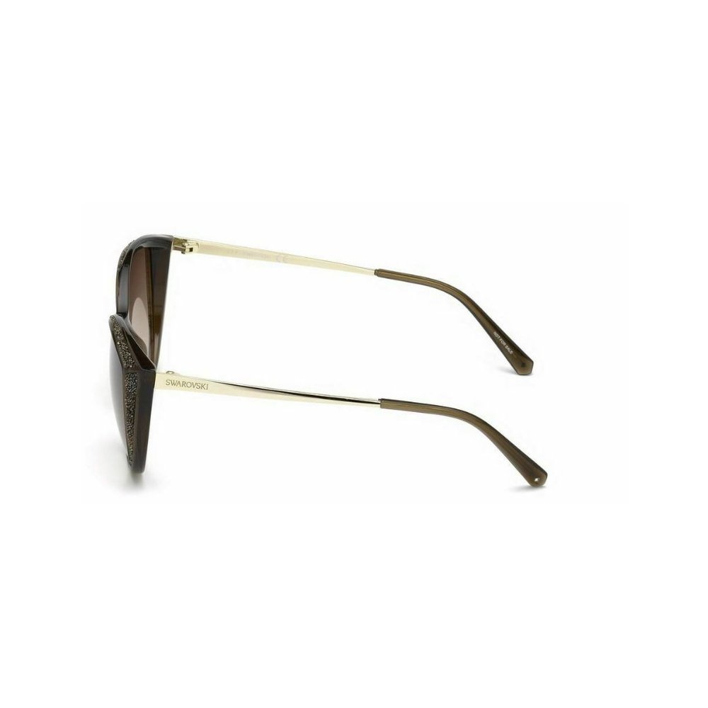 Swarovski SK 168 45F Brown Glitter Round Cat Sunglasses - Picture 5 of 7